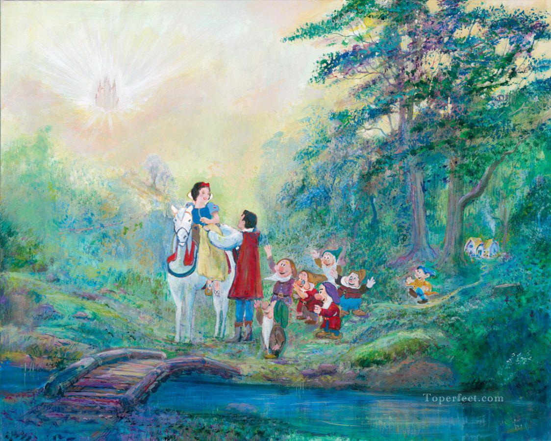 Blanche Neige et Prince Someday Mon Prince Viendra Dessin animé pour les enfants Peintures à l'huile